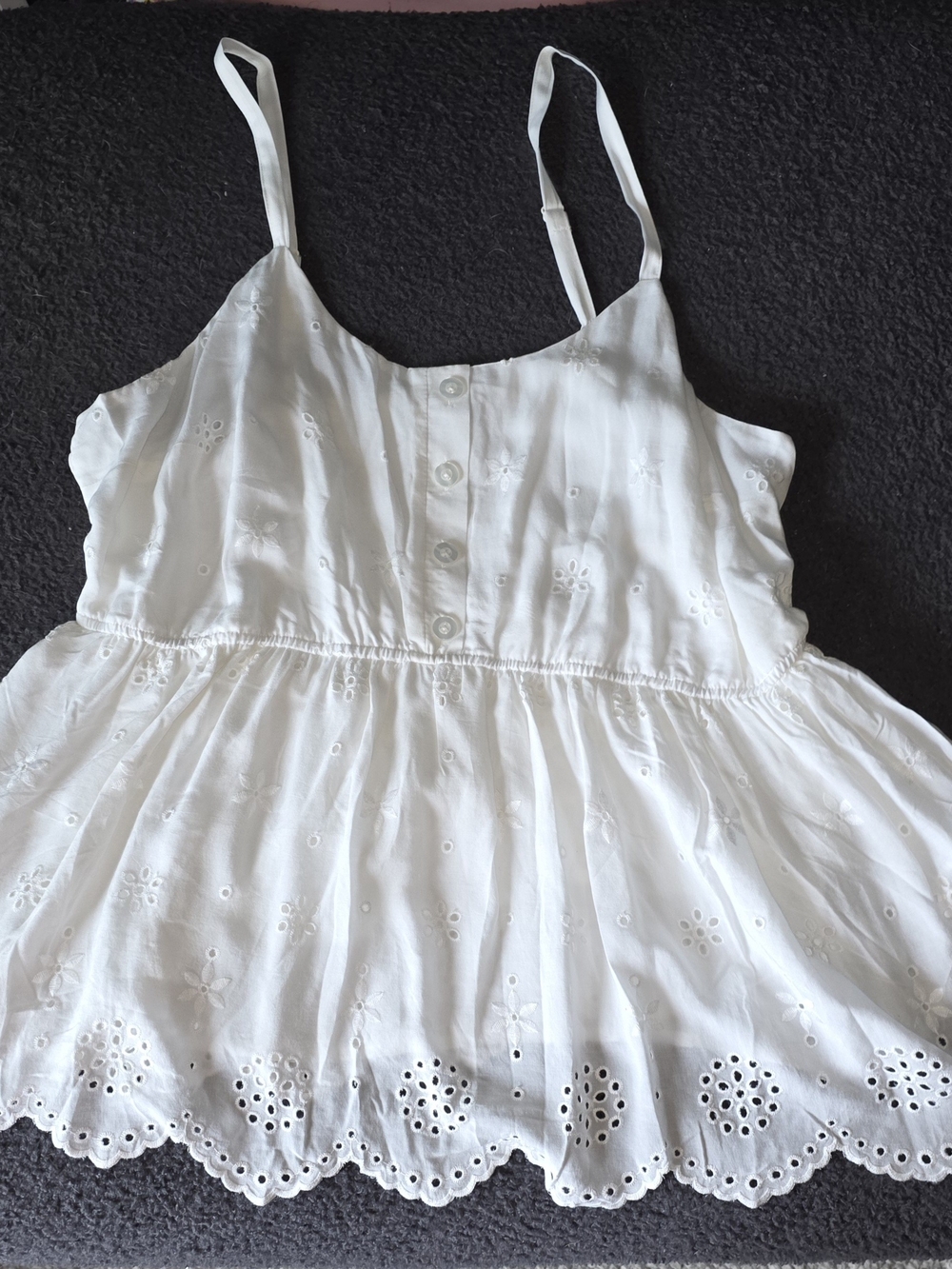 torrid White Eyelet Button-Front Cami Top